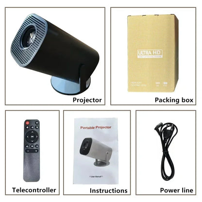 Mini Smart Projector P30 Android 11 WiFi 6 Technology 4K 1080P Video 1280x720P Native Resolution Portable Home Entertainment