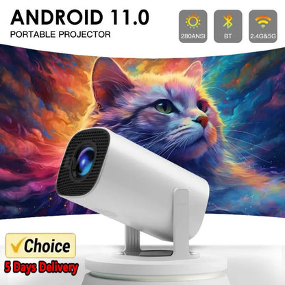 Mini Smart Projector P30 Android 11 WiFi 6 Technology 4K 1080P Video 1280x720P Native Resolution Portable Home Entertainment